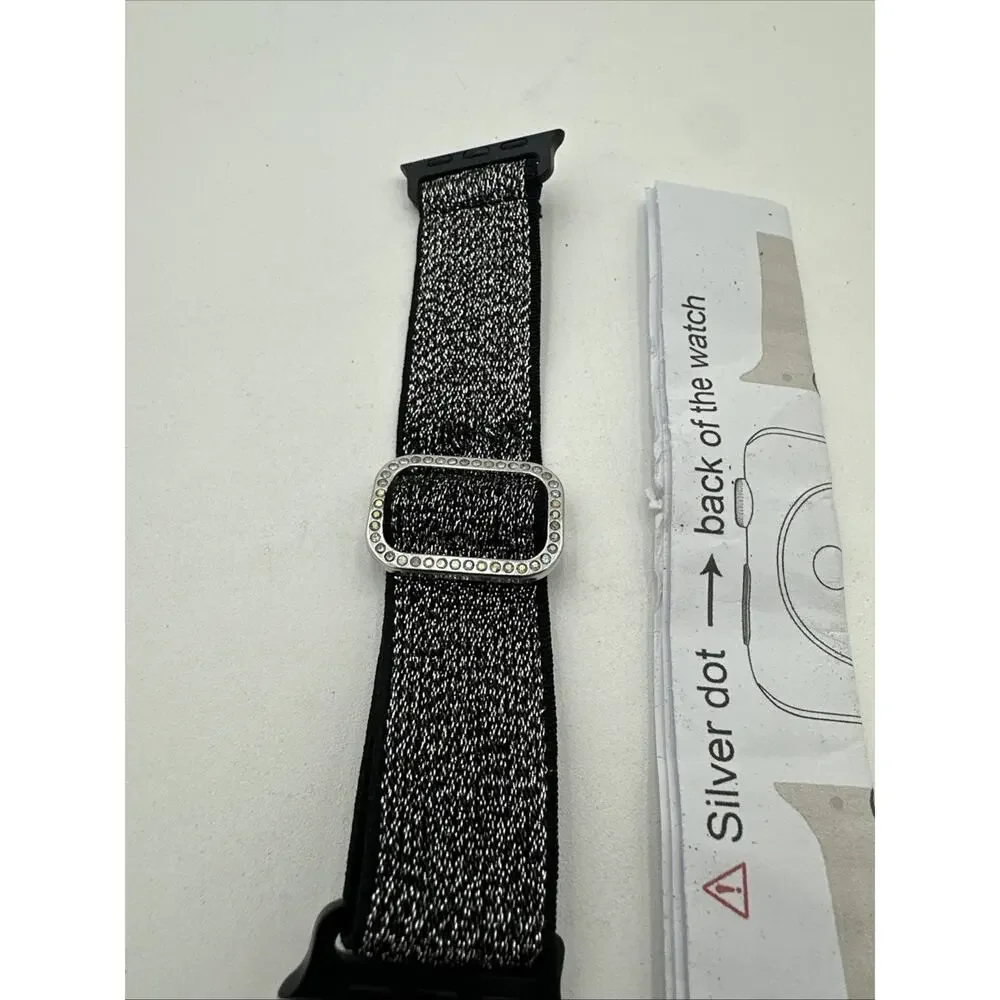 Wipalor Sparkly Stretchy Nylon Band Fit Bling Apple Watch Bands